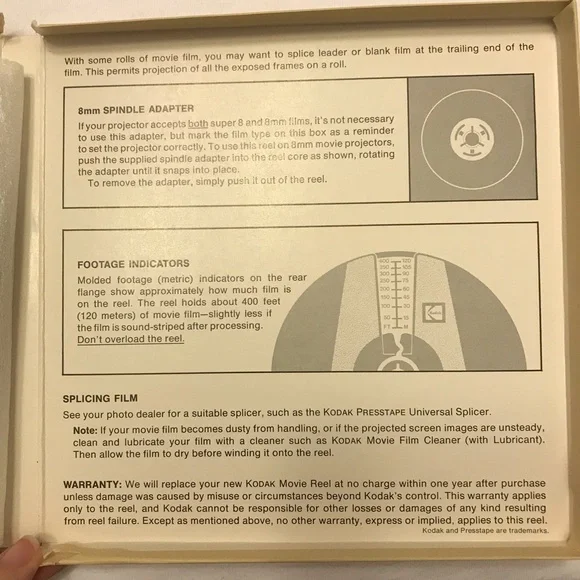 Kodak 884 Movie Reel Super 8 and 8mm / Capacity 400 ft (120m) Vintage - Picture 8 of 10